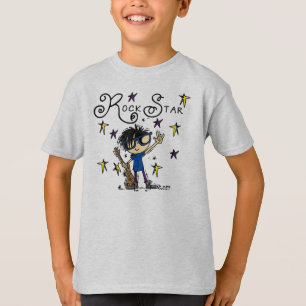 Black Hair Boy Rock Star T-Shirt
