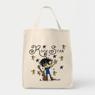 Black Hair Boy Rock Star Tote Bag