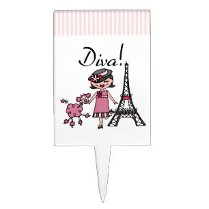 Black Hair Diva Cake Topper