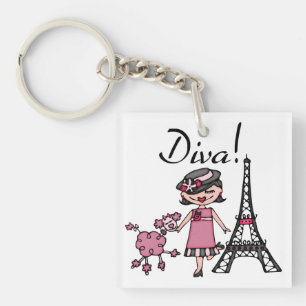 Black Hair Diva Keychain