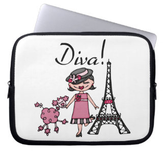 Black Hair Diva Laptop Sleeve