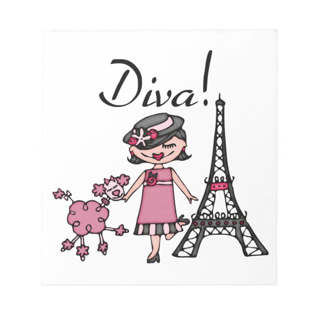 Black Hair Diva Notepad (Front)
