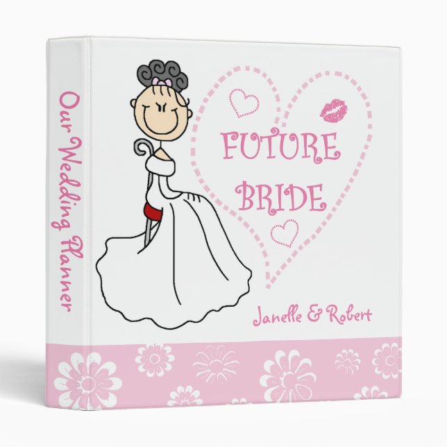 Black Hair Future Bride Wedding Planner Binder (Front/Spine)