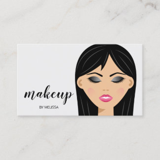 Black Hair Makeup Girl Close-up Makeup Artist Business Card