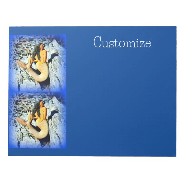 black-hair mermaid on blue notepad (Front)