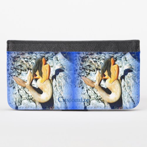 Black hair mermaids on blue Thunder_Cove iPhone X Wallet Case