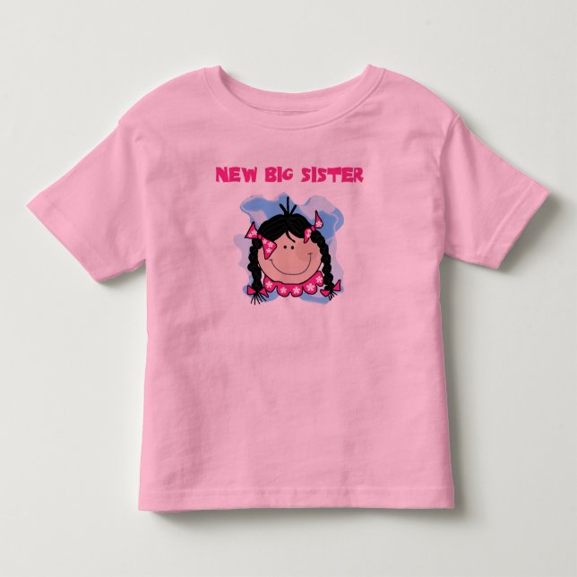 Black  Hair New Big Sister Toddler T-shirt (Front)