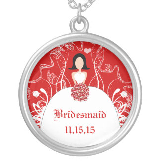 Black Hair Red Wedding 1st Christmas Necklace