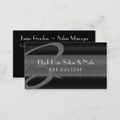 Black Hair Salon Stylish Beautician Business Card (Front/Back)