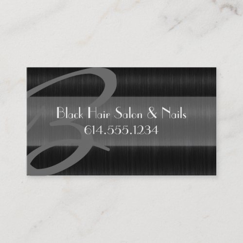 Black Hair Salon Stylish Beautician Business Card