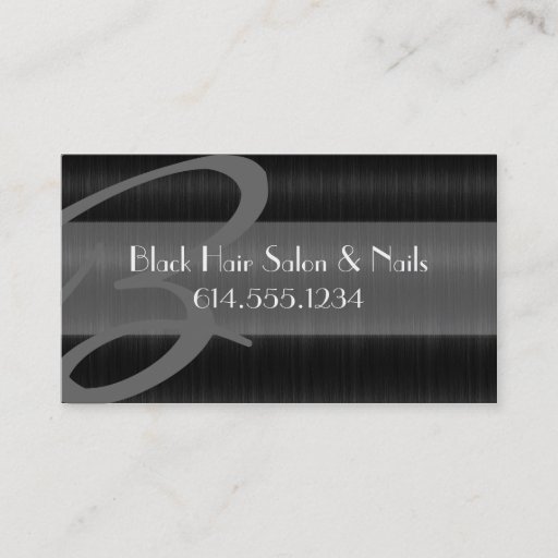 Customizable Black Hair Salon Stylish Beautician Business Card