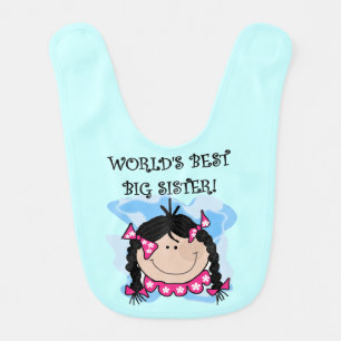 Black Hair World's Best Big Sister Bib