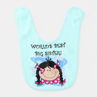 Black Hair World's Best Big Sister Bib