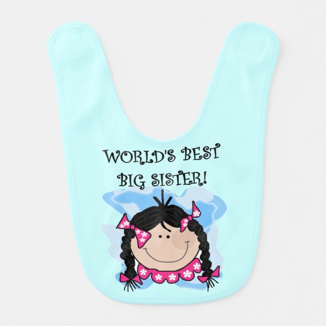 Black Hair World's Best Big Sister Bib (Front)
