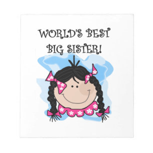 Black Hair World's Best Big Sister Gifts Notepad