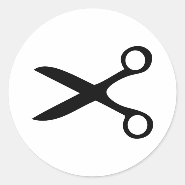 black hairdresser scissors classic round sticker (Front)