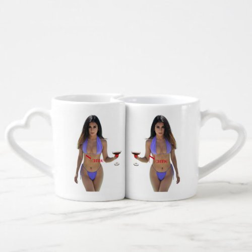 Black_haired Bikini Beauty Thunder_Cove  Coffee Mug Set