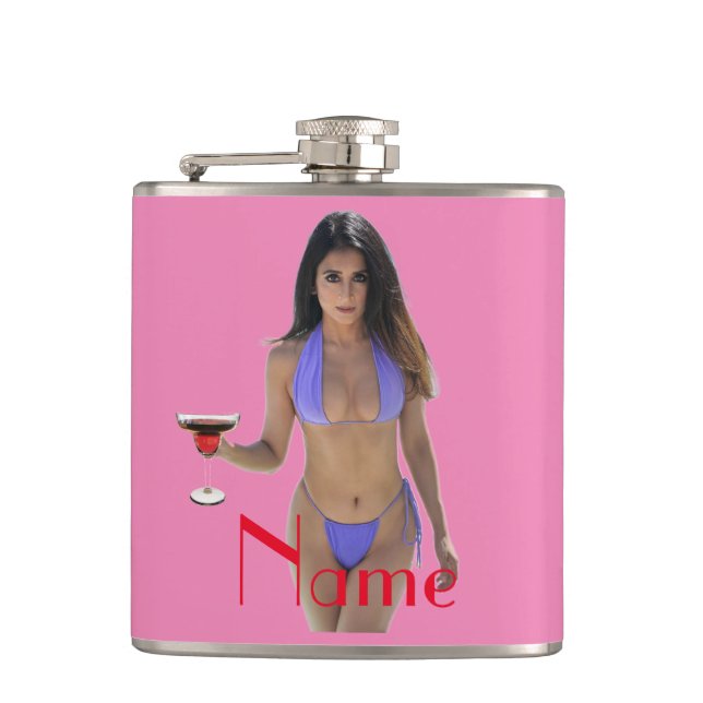 Black-haired Bikini Beauty Thunder_Cove  Flask (Front)