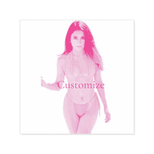 Black-haired Bikini Beauty Thunder_Cove  Self-inking Stamp (Design)