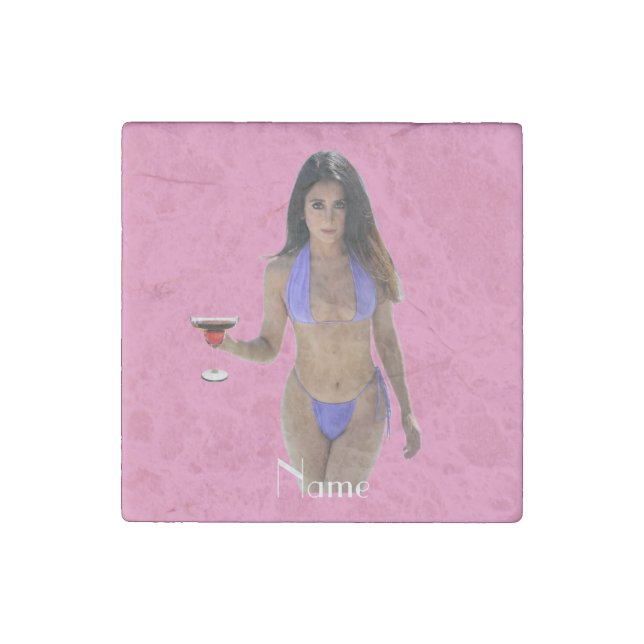 Black-haired Bikini Beauty Thunder_Cove  Stone Magnet (Front)
