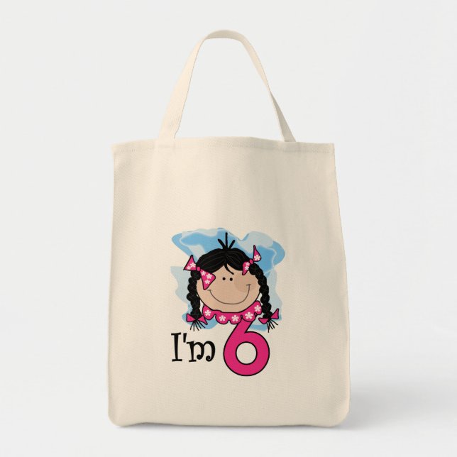 Black Haired Girl I'm Six Tote Bag (Front)