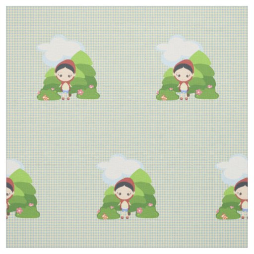 Black-Haired Little Red Riding Hood Fabric