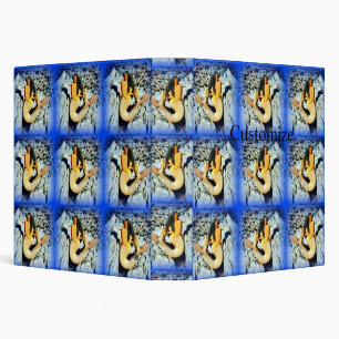 black-haired mermaid blue 3 ring binder