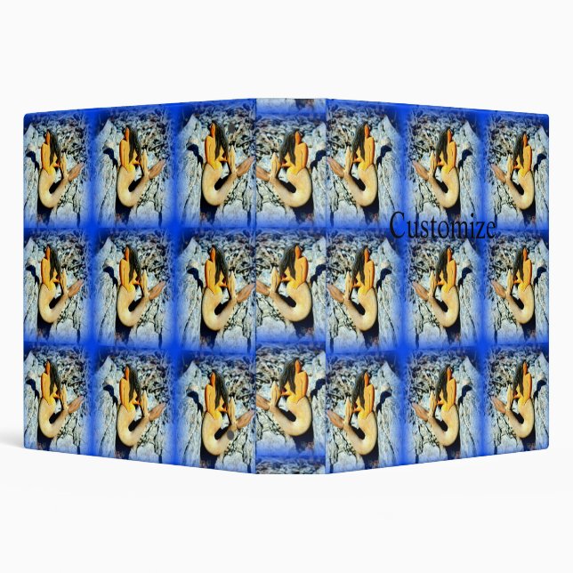 black-haired mermaid blue 3 ring binder (Background)
