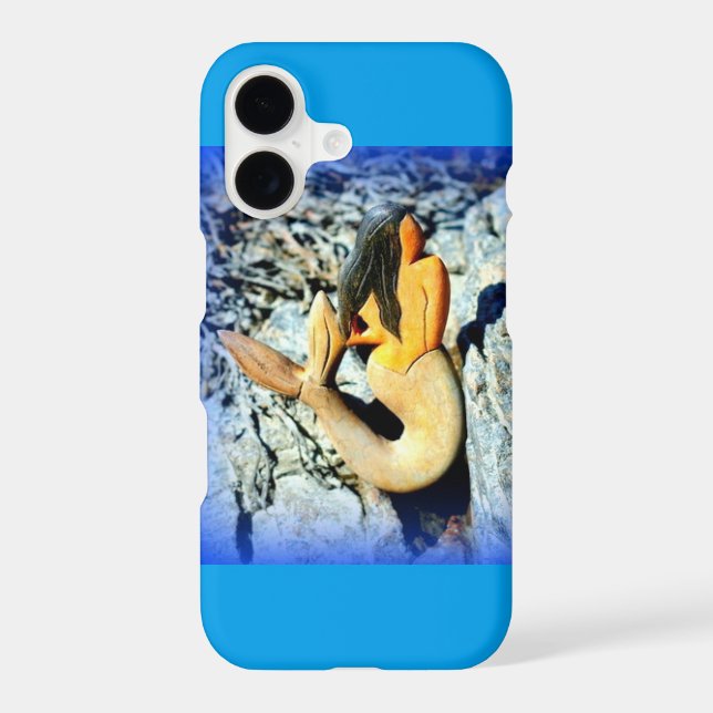 black-haired mermaid blue iphone case (Back)