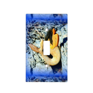 black-haired mermaid blue light switch cover