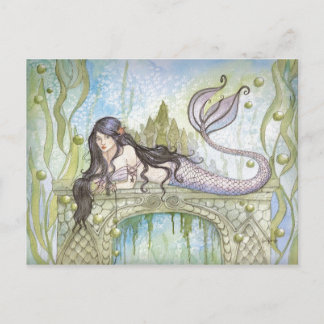 BLACK HAIRED MERMAID POSTCARD