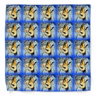 black-haired mermaids blue bandana