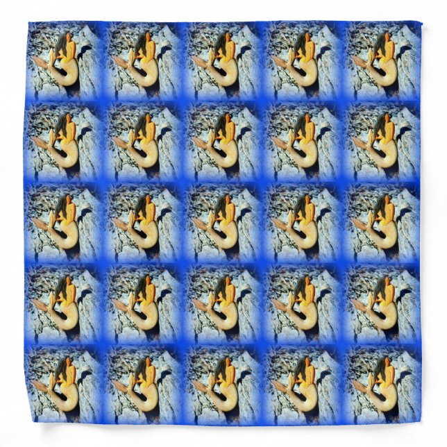black-haired mermaids blue bandana (Front)