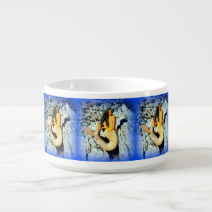 black-haired mermaids blue bowl