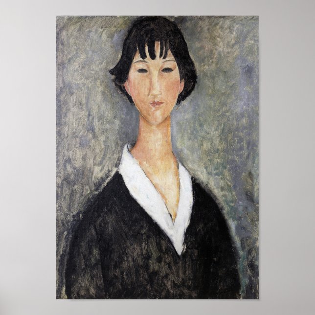 Black Haired Young Girl, Modigliani Poster (Front)