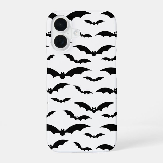 Black Halloween Bats Pattern Iphone Case (Back)