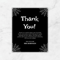 Black Halloween Bridal Shower Thank You Card