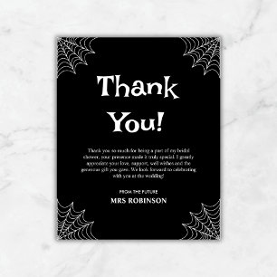 Black Halloween Bridal Shower Thank You Card 
