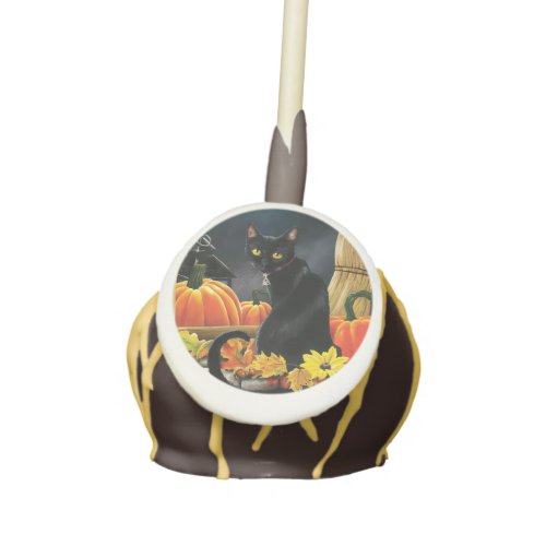 Black Halloween Cat Cake Pops