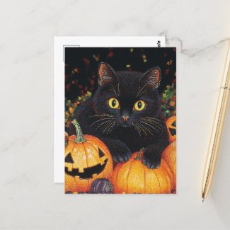 Black Halloween Cat