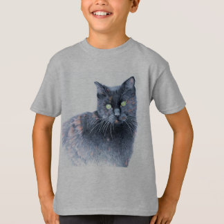 Black Halloween Cat T shirt