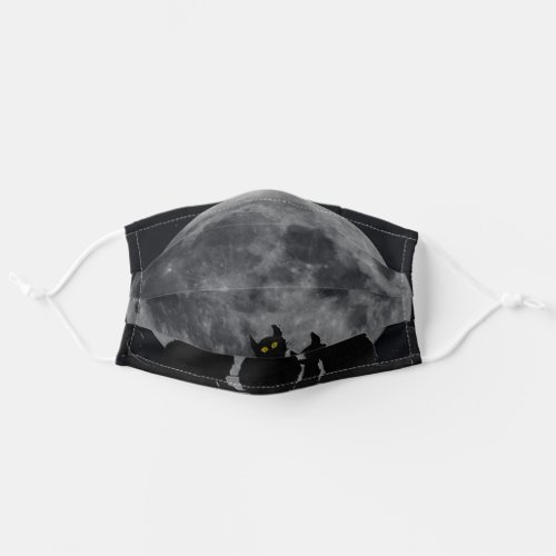 black Halloween cats and moon Adult Cloth Face Mask