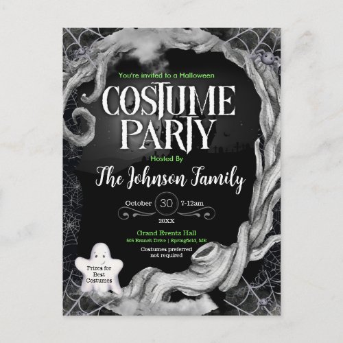 Black Halloween Costume Party Invitation 