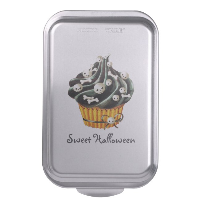Black Halloween Cupcake Cake Pan (Front Vertical)