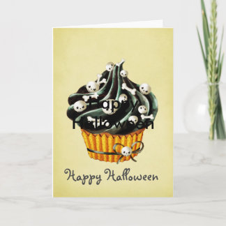 Black Halloween Cupcake Card