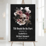 Black Halloween Floral Skull Bridal Shower Welcome Foam Board<br><div class="desc">Welcome your guests with spooky elegance using our Black Halloween Floral Skull Bridal Shower Welcome Poster! This striking design features a beautifully detailed skull surrounded by dark, gothic florals against a black background, creating the perfect blend of eerie and sophisticated. Ideal for setting the mood at a Halloween-themed bridal shower,...</div>