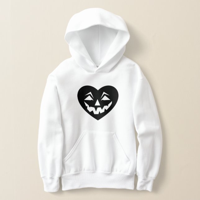 black halloween heart gothic valentine creepy  hoodie (Laydown)