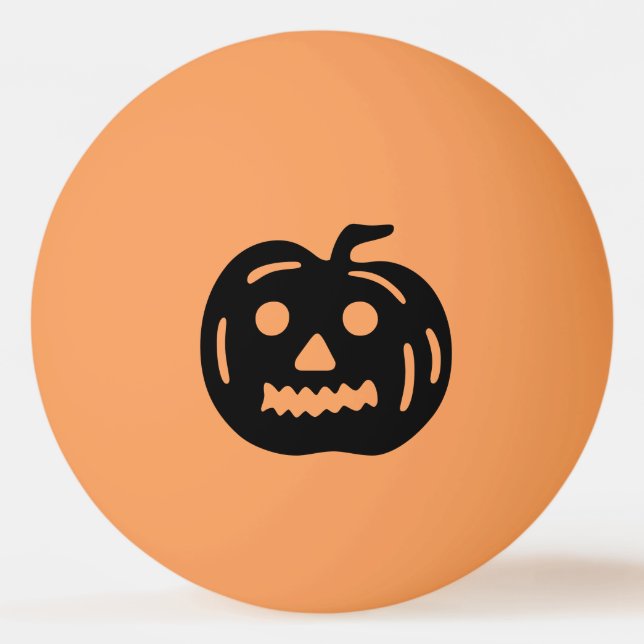 Black Halloween Jack-O-Lantern Pumpkin Shape Ping Pong Ball (Back)