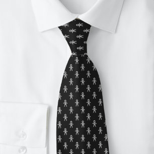 Black Halloween Mummy Neck Tie