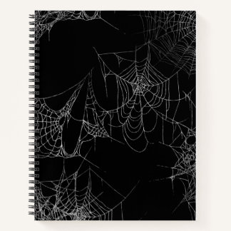 Black Halloween Notebook with Spiderweb Art